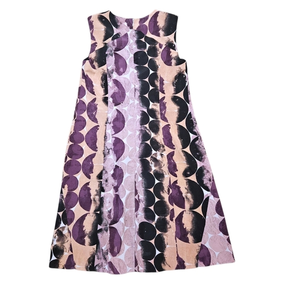 Simply Vera Vera Wang Sz 4 Abstract Print Sleeveless Dress Full Zip Back Office - Picture 8 of 16